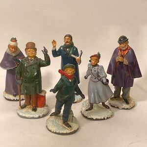 Vtg Group of Fontanini Resin Figurines Carol Singers 6 pcs